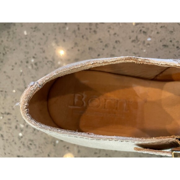 Born Shoes Womens 8 M Henrika Mary Jane Flats F26428 Beige Leather Buckle - Picture 4 of 4